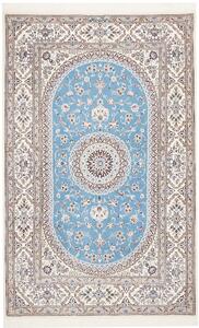 Tappeto Nain 6la Persia Medaglione Celeste Crema 127x200 Cm