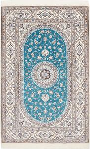 Tappeto Nain 6la Persia Medaglione Turchese Crema 128x200 Cm