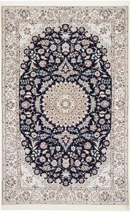 Tappeto Nain 6la Persia Medaglione Blu Notte Avorio 132x207 Cm