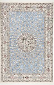 Tappeto Nain 6la Persia Medaglione Azzurro Crema 157x240 Cm