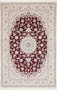 Tappeto Nain 6la Persia Medaglione Bordeaux Crema 160x240 Cm