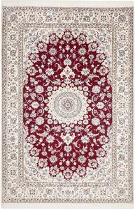 Tappeto Nain 6la Persia Medaglione Bordeaux Avorio 163x245 Cm