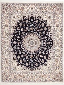 Tappeto Nain 6la Persia Medaglione Crema Blu Notte 160x202 Cm