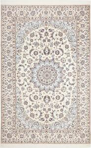 Tappeto Nain 6la Persia Medaglione Crema Azzurro 163x253 Cm
