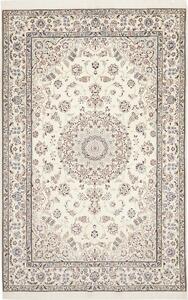 Tappeto Nain 6la Persia Medaglione Crema Blu 134x207 Cm