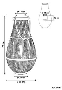 Lanterna in legno di bambù Nero e vetro 75 cm per interni ed esterni scandinavi Beliani