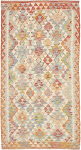 Tappeto Kilim Afghanistan Geometrico Crema Multicolore 106x200 Cm