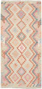 Tappeto Kilim Afghanistan Geometrico Verde Rosa 97x207 Cm