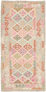Tappeto Kilim Afghanistan Geometrico Beige Rosa 99x200 Cm