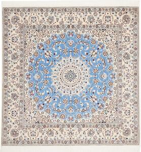 Tappeto Nain 6la Persia Medaglione Celeste Avorio 151x154 Cm