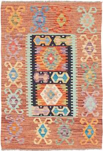 Tappeto Kilim Afghanistan Geometrico Terracotta Multicolore 100x144 Cm