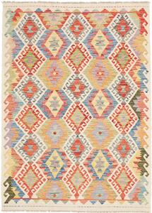 Tappeto Kilim Afghanistan Geometrico Multicolore Vivace 127x176 Cm
