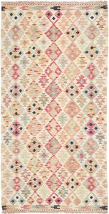 Tappeto Kilim Afghanistan Geometrico Crema Pastello 100x203 Cm