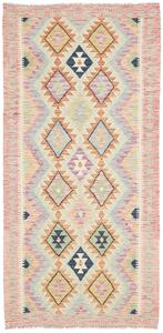 Tappeto Kilim Afghanistan Geometrico Multicolore Pastello 101x211 Cm