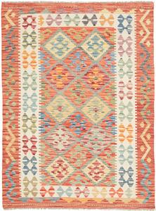 Tappeto Kilim Afghanistan Geometrico Terracotta Multicolor 128x170 Cm