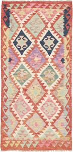 Tappeto Kilim Afghanistan Geometrico Terra Di Siena Multicolore 95x200 Cm