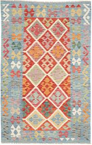 Tappeto Kilim Afghanistan Geometrico Azzurro Rosso 116x184 Cm