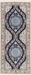 Tappeto Nain 6la Persia Medaglione Blu Crema 73x175 Cm