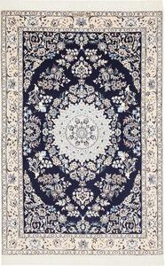 Tappeto Nain 6la Persia Medaglione Blu Scuro Crema 110x170 Cm