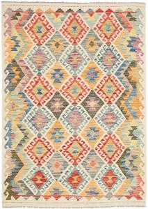 Tappeto Kilim Afghanistan Geometrico Multicolore Avorio 123x172 Cm