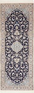 Tappeto Nain 6la Persia Medaglione Blu Crema 77x209 Cm