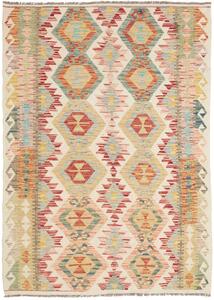 Tappeto Kilim Afghanistan Geometrico Multicolore Crema 123x172 Cm