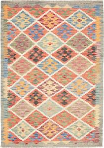 Tappeto Kilim Afghanistan Astratto Multicolore Vivace 125x180 Cm