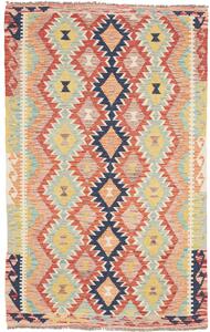 Tappeto Kilim Afghanistan Geometrico Terracotta Blu 118x191 Cm