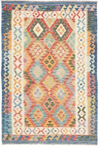 Tappeto Kilim Afghanistan Geometrico Multicolore Vivace 123x182 Cm