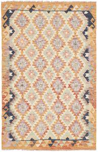 Tappeto Kilim Afghanistan Geometrico Giallo Crema 114x176 Cm