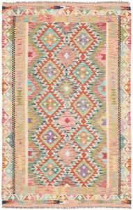 Tappeto Kilim Afghanistan Astratto Multicolore Pastello 120x190 Cm