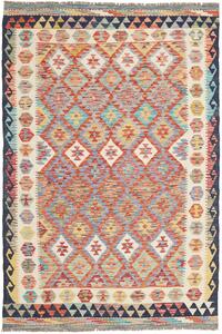 Tappeto Kilim Afghanistan Geometrico Multicolore Vivace 127x192 Cm