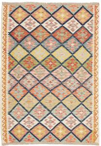 Tappeto Kilim Afghanistan Astratto Multicolore Vivace 127x185 Cm
