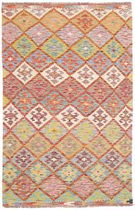 Tappeto Kilim Afghanistan Geometrico Multicolore Vibrante 119x192 Cm