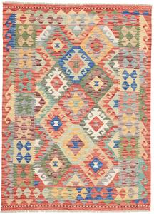 Tappeto Kilim Afghanistan Geometrico Multicolore Terracotta 125x172 Cm