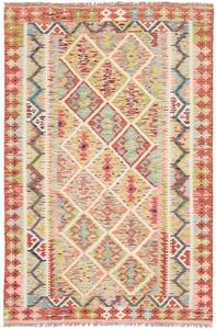 Tappeto Kilim Afghanistan Geometrico Terracotta Multicolore 122x183 Cm