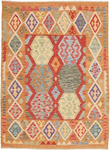 Tappeto Kilim Afghanistan Geometrico Terracotta Policromo 133x178 Cm