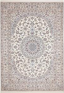 Tappeto Nain 6la Persia Medaglione Avorio Azzurro 256x369 Cm