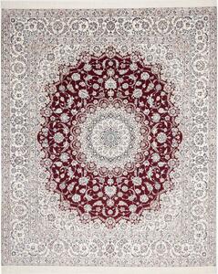 Tappeto Nain 6la Persia Medaglione Bordeaux Crema 262x315 Cm