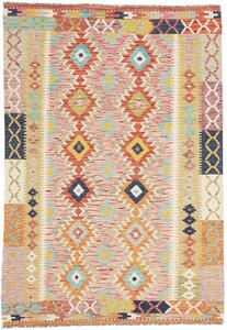Tappeto Kilim Afghanistan Geometrico Multicolore Pastello 127x182 Cm