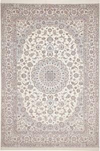 Tappeto Nain 6la Persia Medaglione Crema Celeste 256x372 Cm