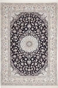 Tappeto Nain 6la Persia Medaglione Blu Notte Crema 213x314 Cm