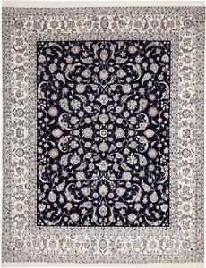 Tappeto Nain 6la Persia Medaglione Blu Avorio 255x323 Cm