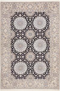 Tappeto Nain 6la Persia Medaglione Crema Blu Scuro 217x316 Cm