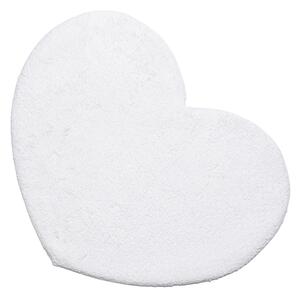 Tappeto Jane a forma di Cuore in 100% Cotone Antiscivolo Bianco