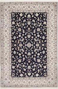Tappeto Nain 6la Persia Medaglione Nero Crema 205x307 Cm
