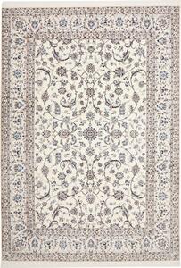 Tappeto Nain 6la Persia Medaglione Bianco Panna Azzurro 211x298 Cm