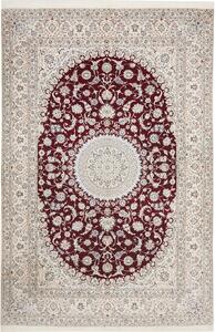 Tappeto Nain 6la Persia Medaglione Bordeaux Crema 210x316 Cm