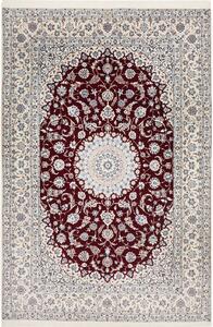 Tappeto Nain 6la Persia Medaglione Bordeaux Crema 208x312 Cm