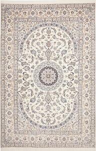 Tappeto Nain 6la Persia Medaglione Avorio Blu 209x316 Cm